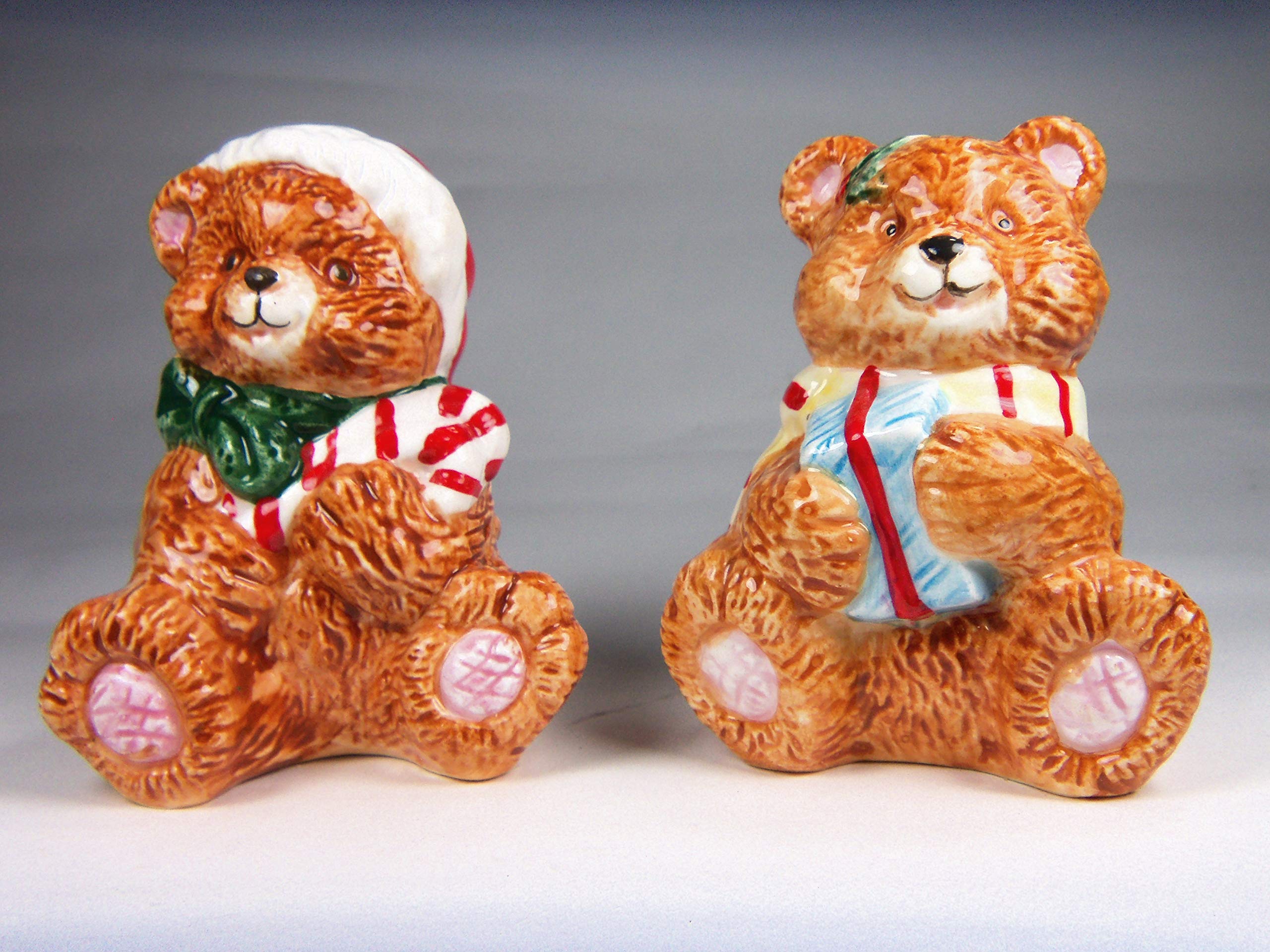 Amazon.com: Fine Ceramic Christmas Teddy Bear Holding Candy Cane